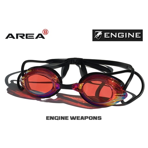 Engine Weapon Classic Fire Swimming Goggles, Swimming Goggle Red/Black
