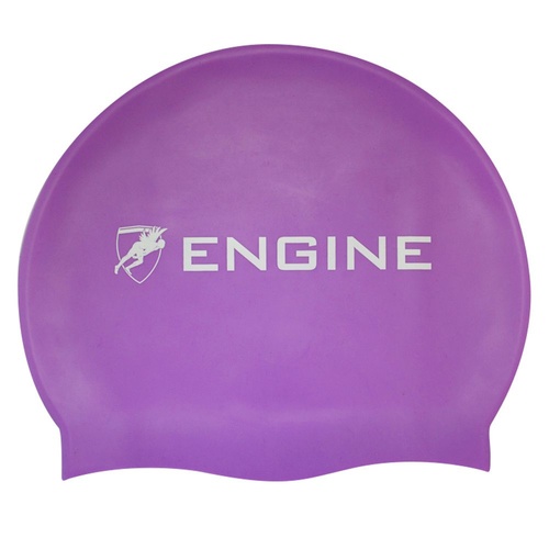 Engine Solid Purple Swim Cap, Swimming Cap, Silicone Swim Cap