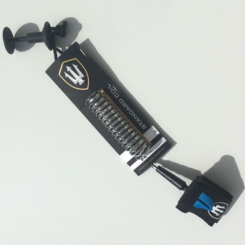 FAR KING Standard Coil Bodyboard leash / BODYBOARD WRIST LEASH - BLACK, CLEAR & BLUE
