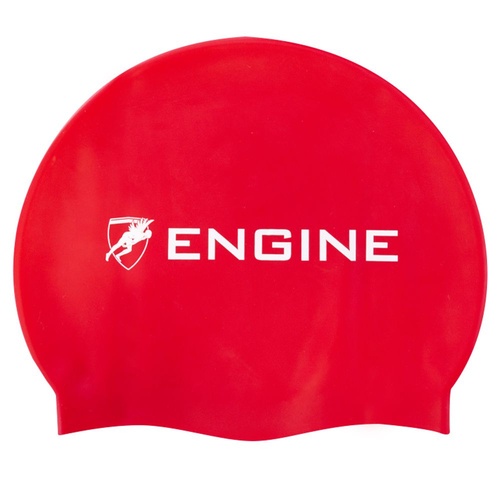 Engine Red Swim Cap, Swimming Cap, Silicone Swim Cap, Swimming Gear