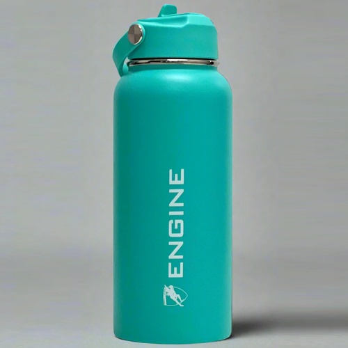 Engine 1 Litre Stainless Steel Drink Bottle / Straw - Turqua, Sports Water Bottle