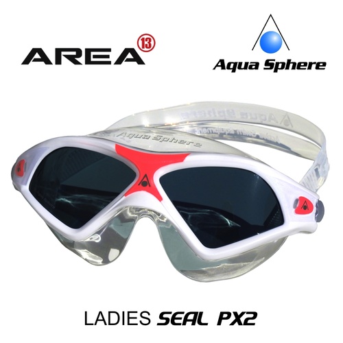 Aqua Sphere Seal XP2 Ladies Swim Mask - Dark Lens - White, Red Obsession