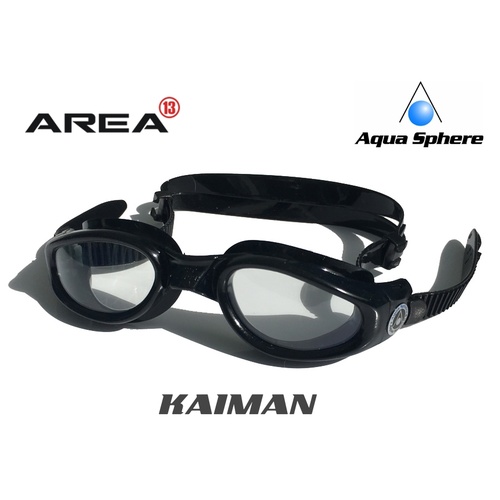 Aqua Sphere Kaiman Goggles, Black/Clear Lens, Swimming Goggles