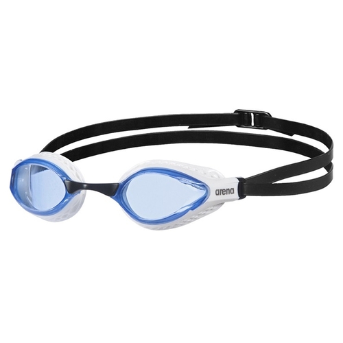 Arena Air Speed Blue Lens Swimming Goggles, White - Racing Goggles