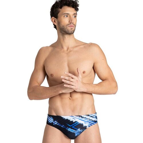 Arena Men's Infinite Stripe Brief Swimwear - Black/Multi , Men's Swimsuit [Size: 18]