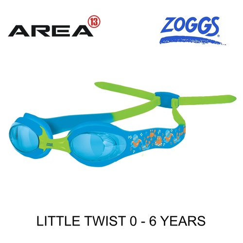 ZOGGS LITTLE TWIST SWIMMING GOGGLES BLUE & GREEN 0 - 6  YEARS, CHILDREN'S SWIMMING GOGGLES