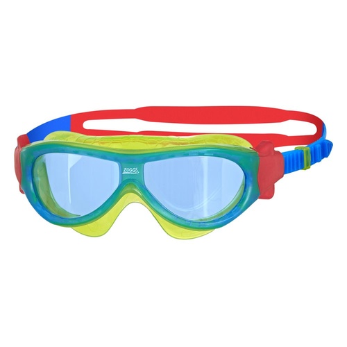 Zoggs Phantom Kids Swimming Mask - Green, Blue & Red - Ages 0 - 6 Years, Children's Goggles