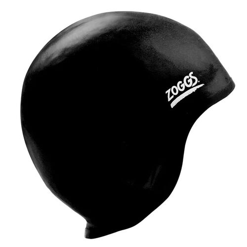 Zoggs Ultra Fit Swim Cap - Black , Silicon Swimming Cap