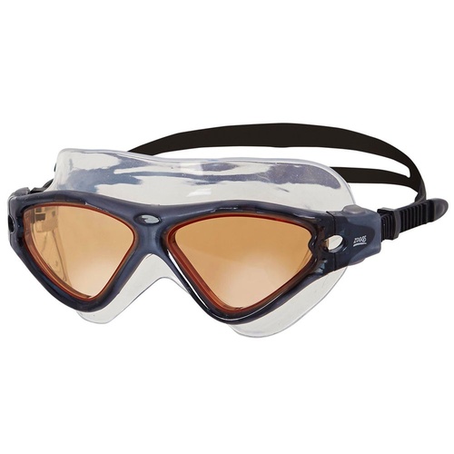 Zoggs Tri Vision Swimming Mask - Black & Silver, Smoked Lens - Swimming Goggles