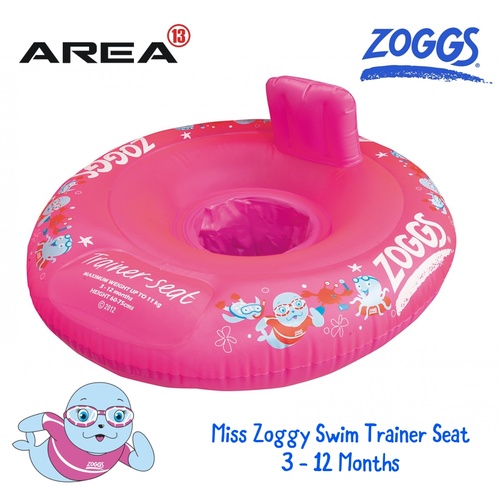 Zoggs Miss Zoggy Trainer Swim Seat 3 - 12 Months, Baby Swim Seat, Children's Swim ring