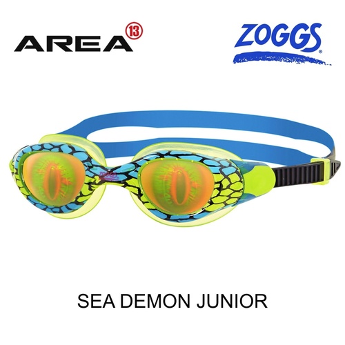 Zoggs Swimming goggles Sea Demon Junior 6 -14 Kids, Green/Blue Children's Swimming Goggles 