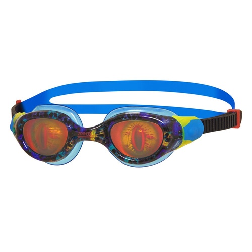 Zoggs Sea Demon Swimming Goggles Junior 6 - 14 Years - Black & Blue, Children's Swimming Goggles