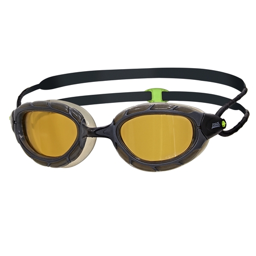 Zoggs Predator Polarized Ultra REGULAR PROFILE FIT Swimming Goggles - Grey & Black