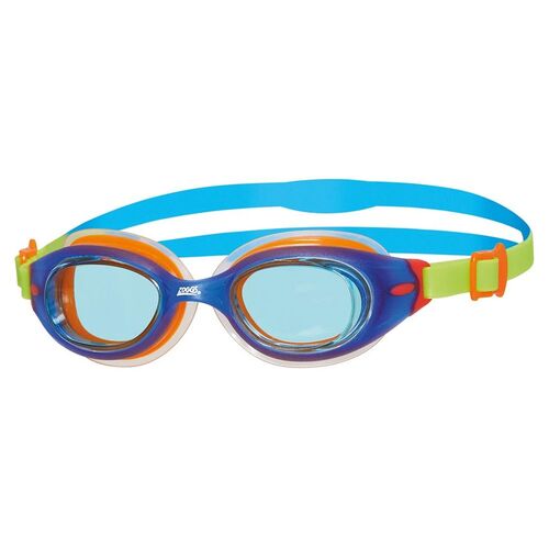 Zoggs Little Sonic Air Junior Swimming Goggles - Blue, Orange & Green - Suit 0 - 6 Years