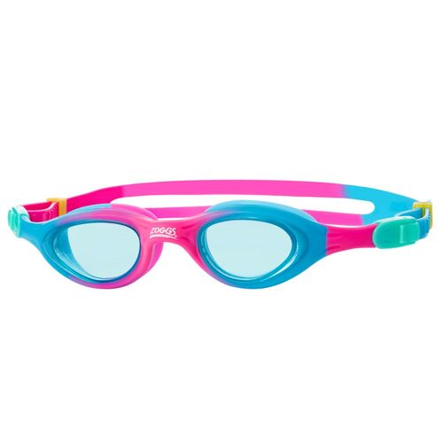 Zoggs Super Seal Junior Swimming Goggles 6 - 14 Years , Aqua, Pink & Blue, Children's Goggles