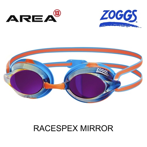 Zoggs Swimming Goggles Racespex Mirror - Orange & Blue Swimming Goggles