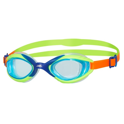 Zoggs Sonic Air Junior 2.0 Swimming Goggles - Green & Orange - Suit 6 - 14 Years