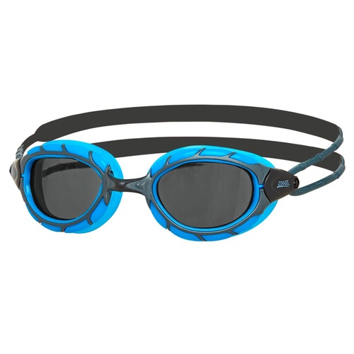 Zoggs Predator Swimming Goggles - SMALLER PROFILE FIT , Blue - Smoked Lens, Swimming Goggles