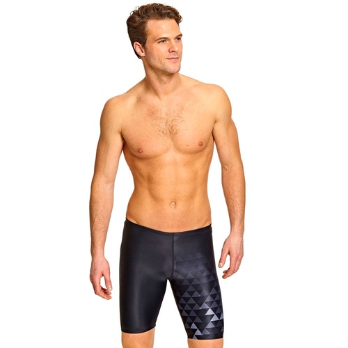 Zoggs Men's Byron Mid Jammer Black & Grey, Men's Jammer Swimwear [Size: 38]