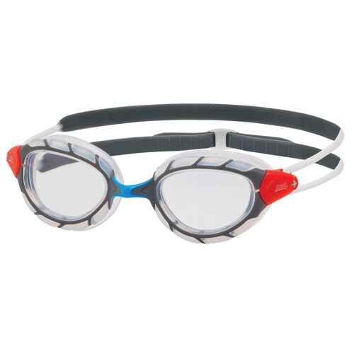 Zoggs Predator Swimming Goggles - Clear Lens, Blue/Red/Clear,  Swimming Goggles