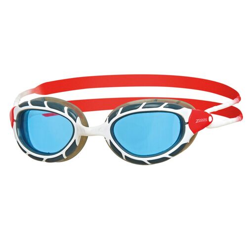 Zoggs Predator Swimming Goggles - Blue Lens, Black/Red/White Swimming Goggles