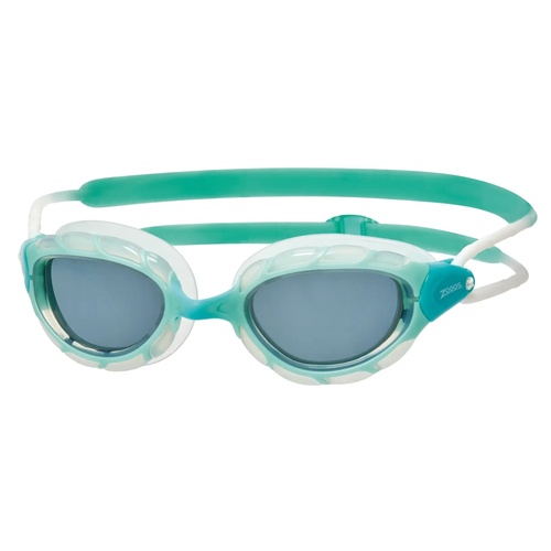 Zoggs Predator Swimming Goggles - Green/Clear - Tinted Smoke Lens - Small Profile Fit