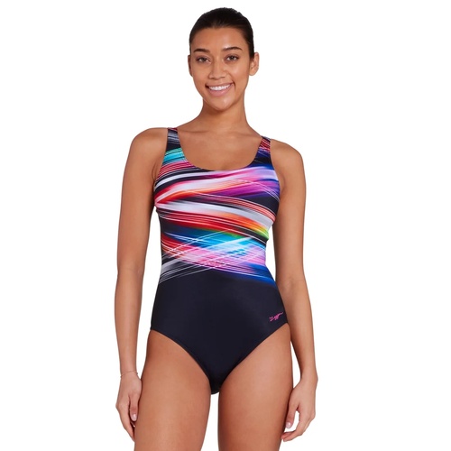 Zoggs Prism Geo Adjustable Scoopback Women's Swimsuit - One Piece Swimwear [Size: 20]