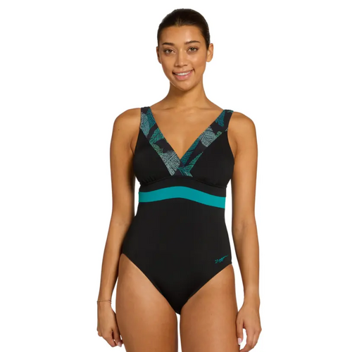 Zoggs Women's Evergreen Square Back One Piece, Ladies Swimwear [Size: 10]