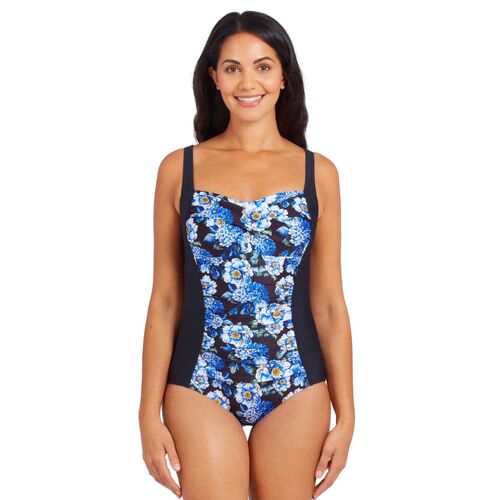 Zoggs Women's Spring Blossom Ruched Front One Piece, Women's One Piece [Size: 20]
