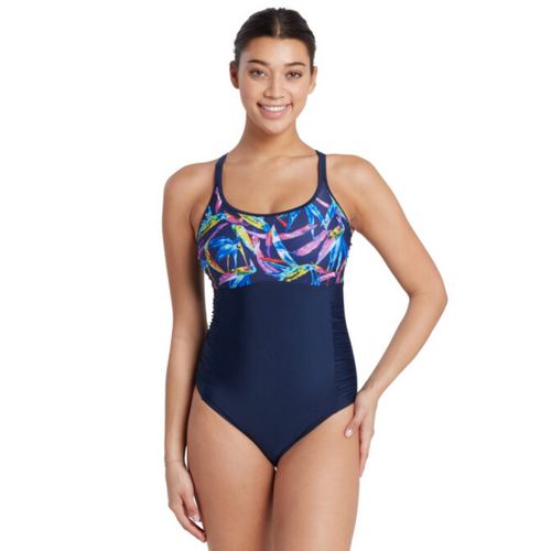 Zoggs Women's Neon Crystal Multiway One Piece Swimwear  [Size: 14]