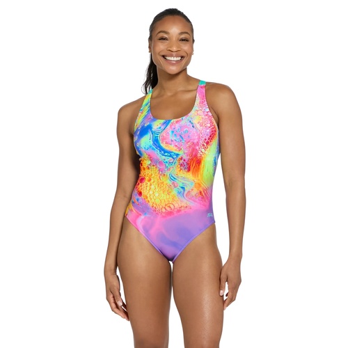 Zoggs Women's Jazzy Powerback Swimsuit - Multi Women's Swimwear [Size: 8]