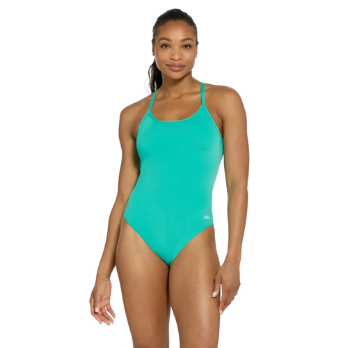Zoggs Women's Sprintback  Swimsuit - Mint, Women's Swimwear [Size: 8]