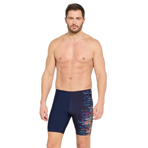 Zoggs Men's Nimbus Print Mid Jammer Navy - Men's Jammer Swimwear [Size: 14]
