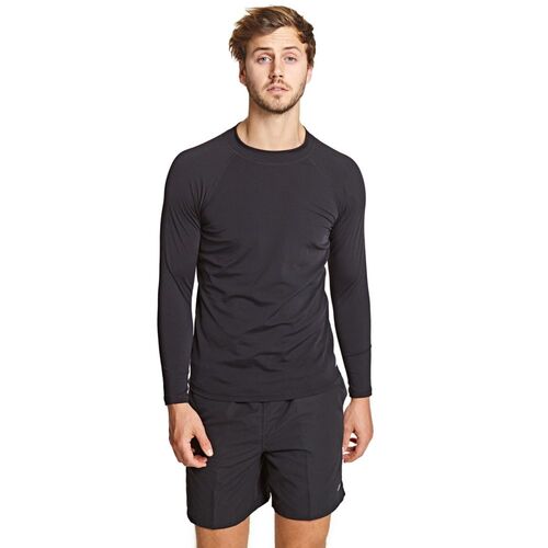 Zoggs Men's Jackson Long Sleeve Sun Top - Black Multi, Men's Rashie [Size: 2X Large]