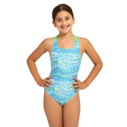 Zoggs Girls Fishdom Flyback One Piece Swimwear, Girls Swimwear [Size: 8]