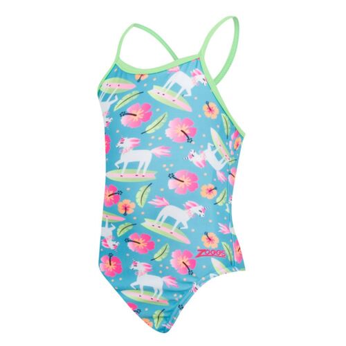 Zoggs Toddler Girls Pegasus Crossback One Piece Swimwear , Girls Swimsuit [Size: 3]
