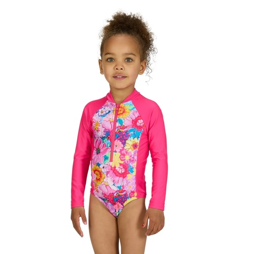 Zoggs Toddler Girls Eden Paddle Suit Swimwear - Multi, Girls Swimsuit [Size: 3]
