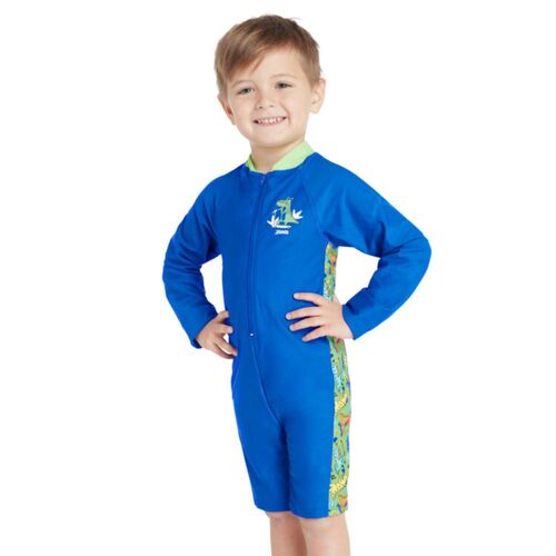 Zoggs Toddler Boys Skater Long Sleeve All In One, Toddler Boys Swimsuit [Size: 2]