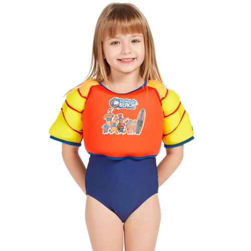 Zoggs Kangaroo Beach Water Wings Swimming Vest - Red & Yellow - Children's Swim Jacket, Learn To Swim [Size: 1 - 2 Years]