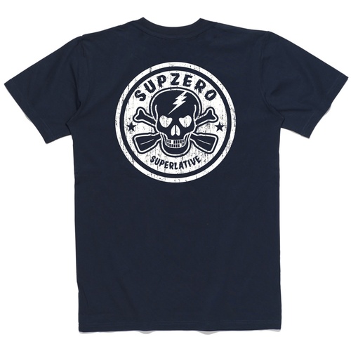 SUPzero CLASSIC LOGO TEE - BACK PRINT - NAVY - STAND UP PADDLE BOARD TEE [Size: Small]
