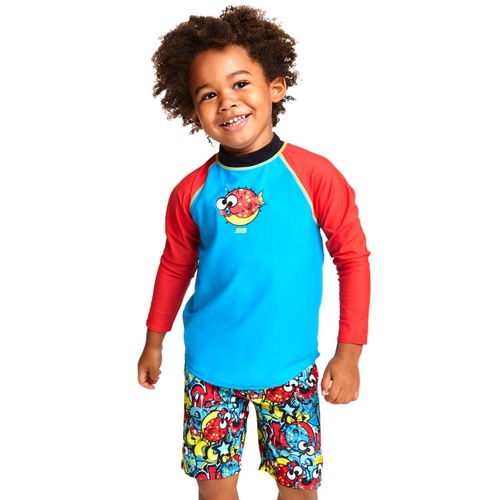 Zoggs Toddler Boys Funfetti Long Sleeve Sun Top, Toddler Boys Swimsuit Rashie [Size: 3]