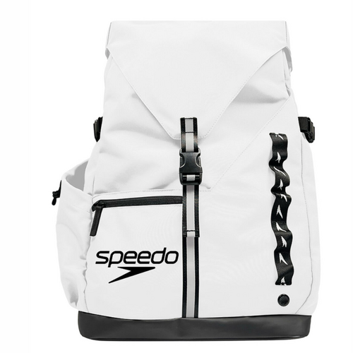 Speedo Vanquisher Bag 45L Backpack, Swim Bag, Swimming Backpack - Bright White
