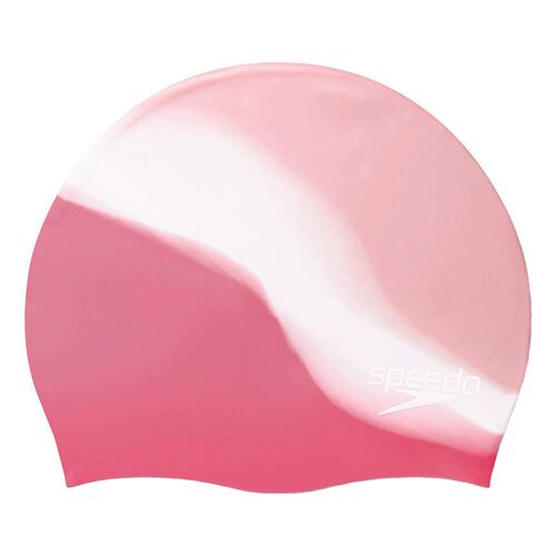 SPEEDO Junior Multi Colour Silicone Cap - Oyster/White/Blush, Silicone Swim Cap
