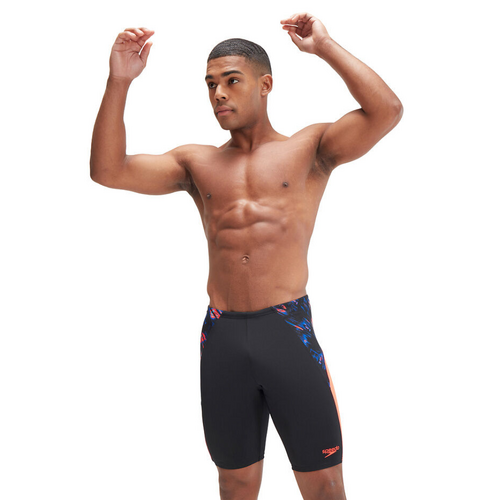Speedo Men's Eco Endurance+ Splice Jammer Swimwear - Black/Volcanic Orange [Size: 1]