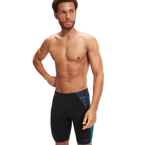 Speedo Men's Eco Endurance+ Splice Jammer Swimwear - Black/Dark Teal  [Size: 12]