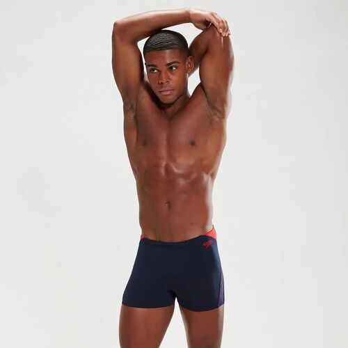 Speedo Men's HyperBoom Splice Aquashort Swimwear - True Navy/Fed Red [Size: 12]
