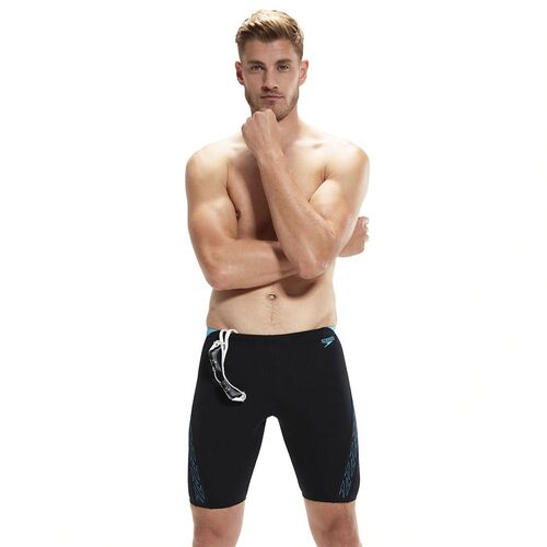 Speedo Men's HyperBoom Splice Jammer Swimwear - Black/Bolt [Size: 12]
