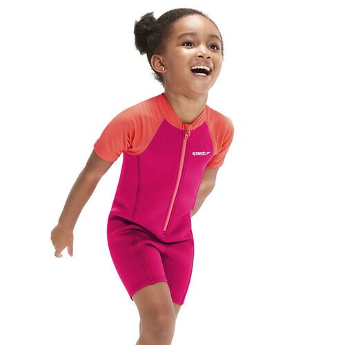 Speedo Toddler Girls Wetsuit Swimwear - Cherry Pink - Coral [Size: 3]