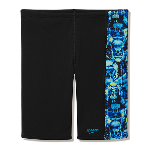 Speedo Boys Allover Print Panel Jammer , Boys Speedo - Anthracite/Hyperteal [Size: 6]