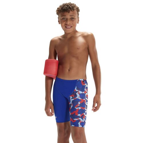 Speedo Boys Placement V-Cut Digital Jammer - Shark Infested Water, Boys Speedo Swimwear [Size: 12]